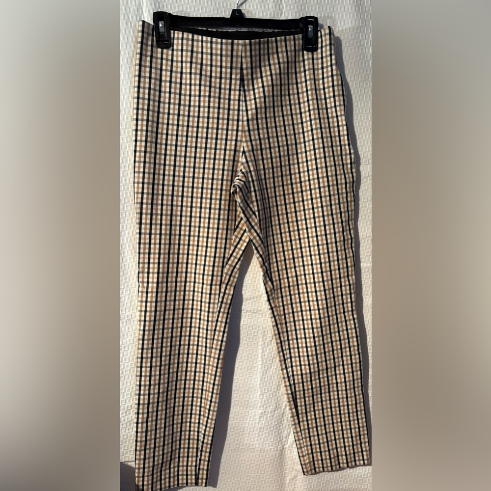 A New Day plaid side zip casual stretch pants size 8